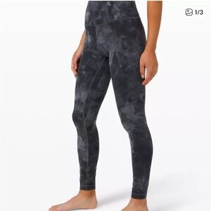 Lululemon Athletica Dark Gray Tie Dye Leggings - Align